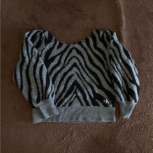 Calvin Klein Jeans Black and Gray Knit Sweater